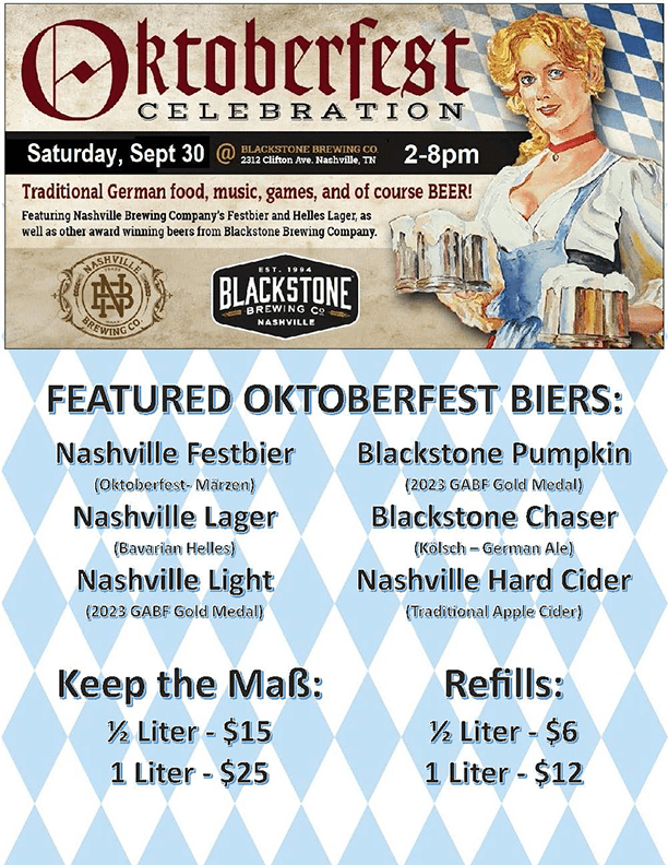 2023 Nashville Oktoberfest Beer Menu